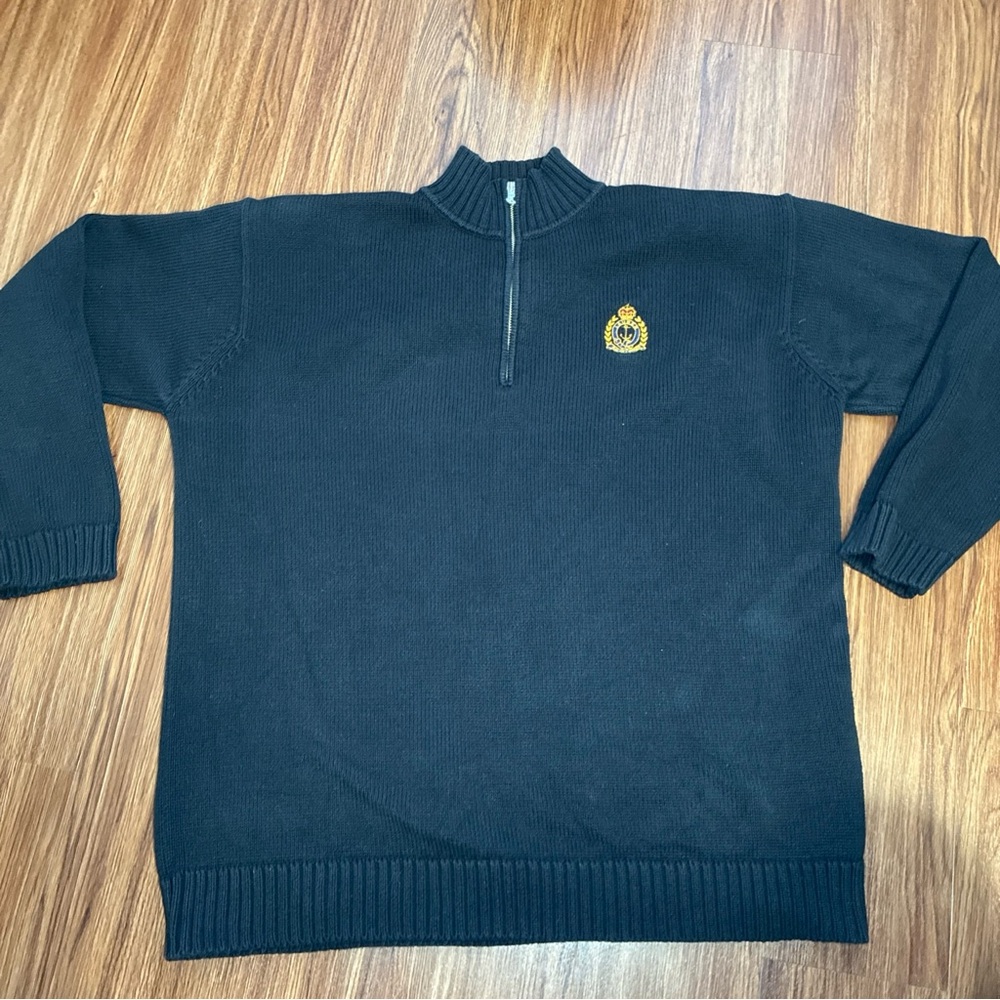 Lauren Ralph Lauren 1/4 Zip Knit Sweater Size X-Large  Blue
